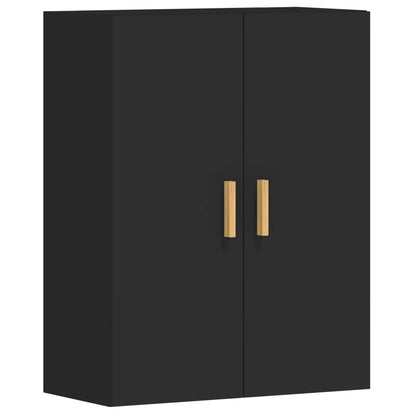 Wall Mounted Cabinets 2 pcs Black Engineered Wood