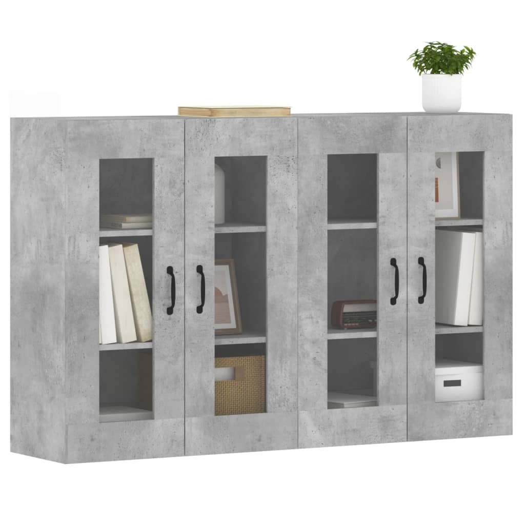 Wall Mounted Cabinets 2 pcs Concrete Grey Engineered Wood