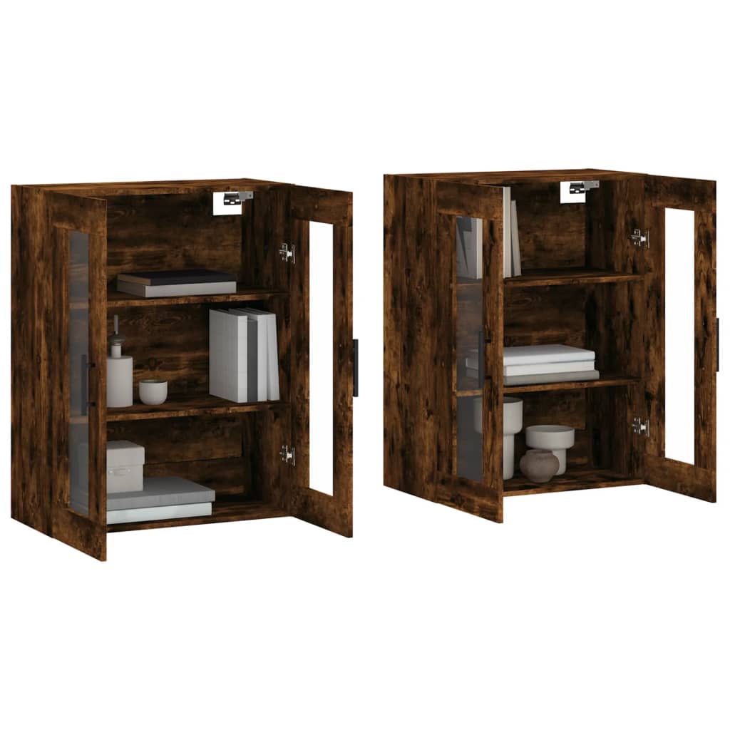 Wall Mounted Cabinets 2 pcs Smoked Oak Engineered Wood