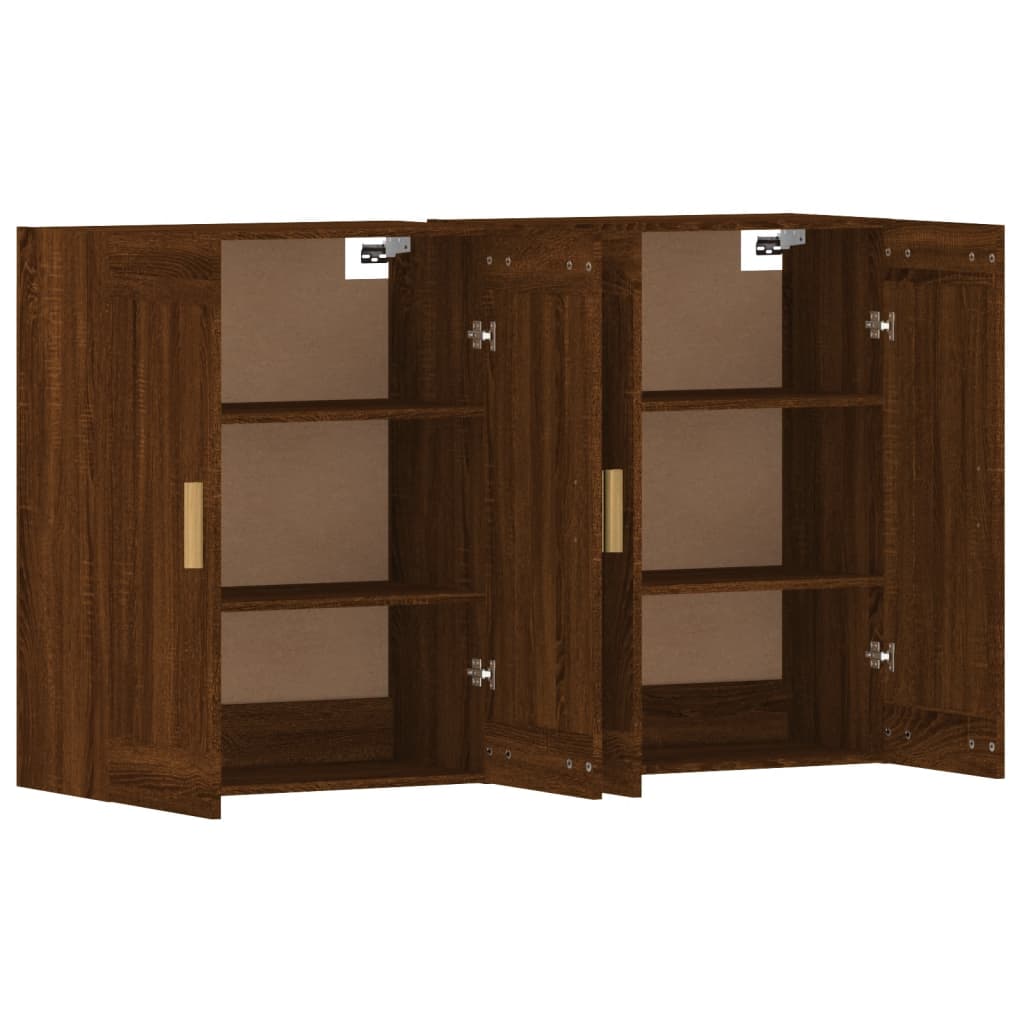 Wall Mounted Cabinets 2 pcs Brown Oak Engineered Wood