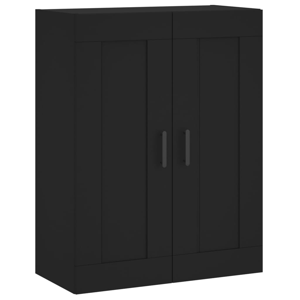 Wall Mounted Cabinets 2 pcs Black Engineered Wood