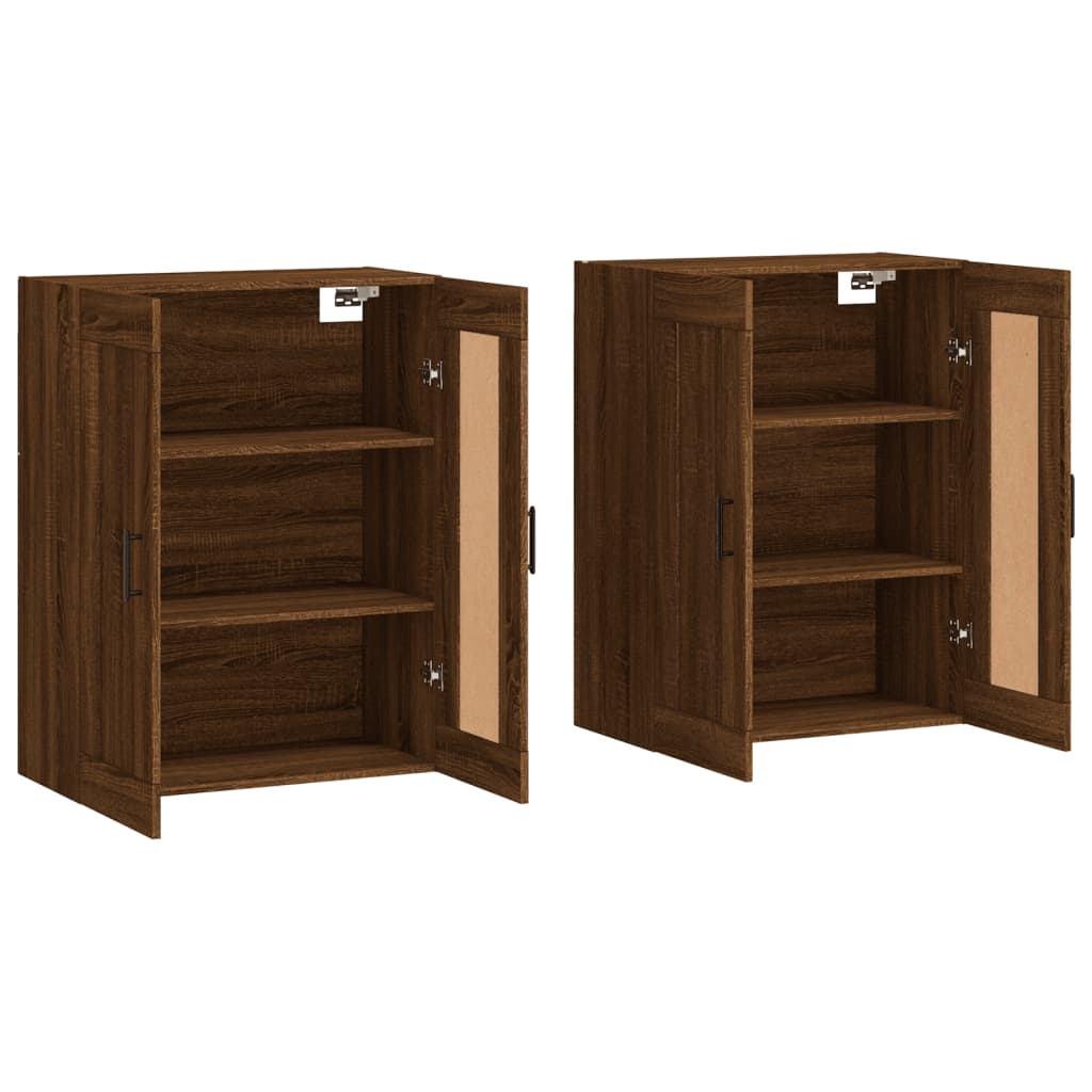 Wall Mounted Cabinets 2 pcs Brown Oak Engineered Wood