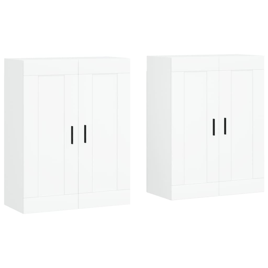 Wall Mounted Cabinets 2 pcs White Engineered Wood