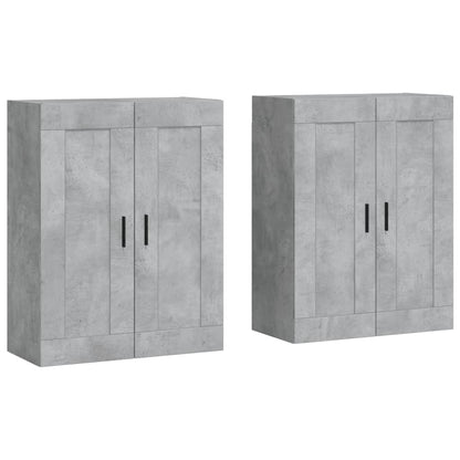 Wall Mounted Cabinets 2 pcs Concrete Grey Engineered Wood