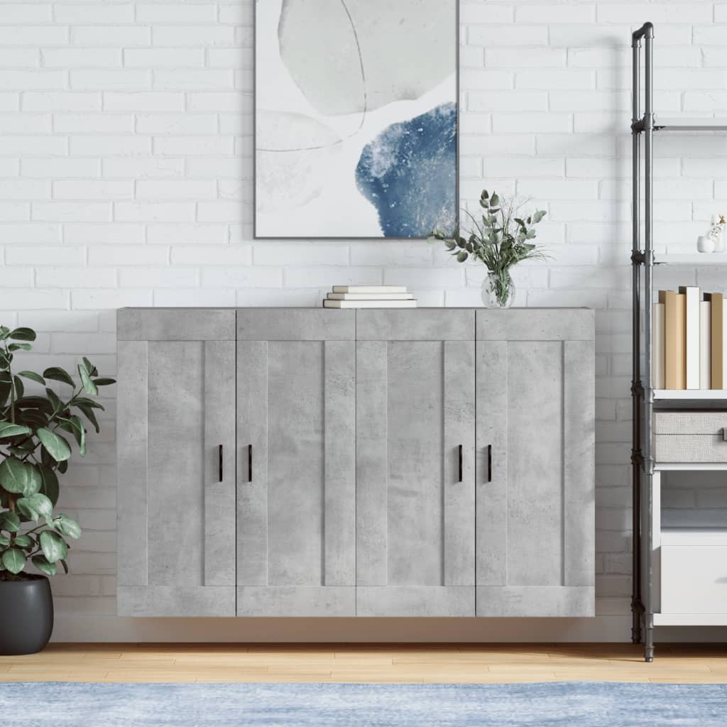 Wall Mounted Cabinets 2 pcs Concrete Grey Engineered Wood