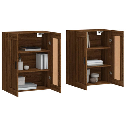 Wall Mounted Cabinets 2 pcs Brown Oak Engineered Wood