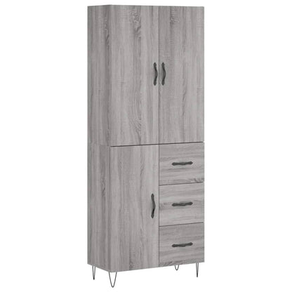 Highboard Grey Sonoma 69.5x34x180 cm Engineered Wood