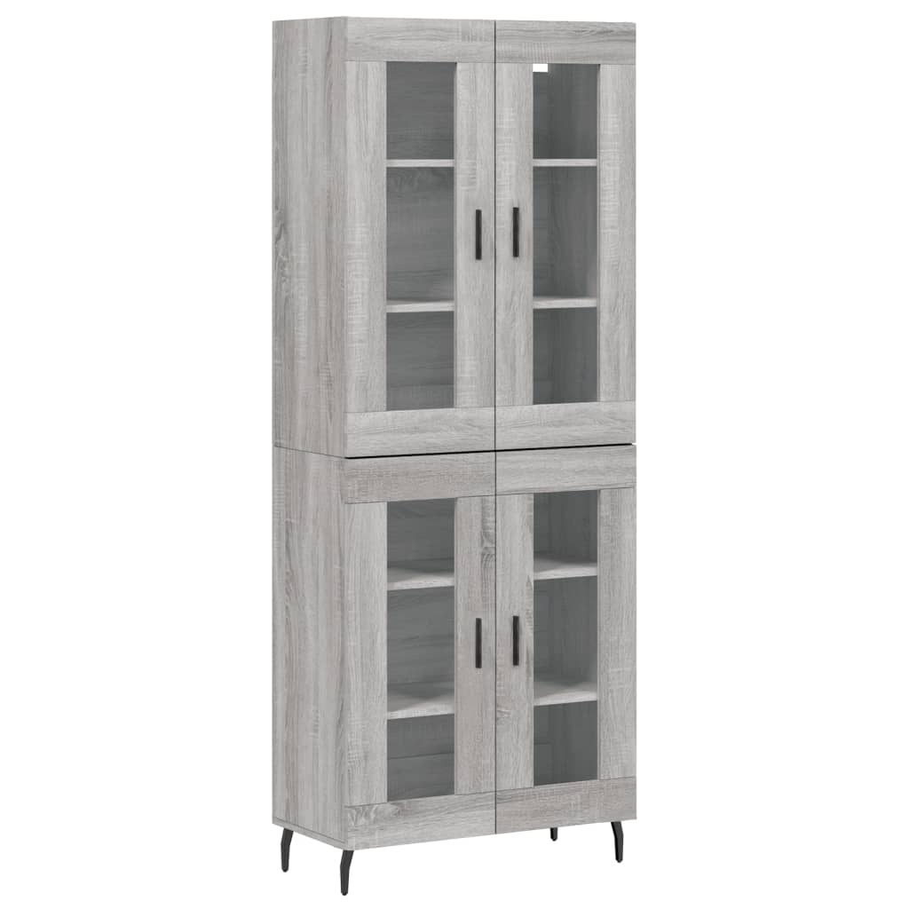 Highboard Grey Sonoma 69.5x34x180 cm Engineered Wood