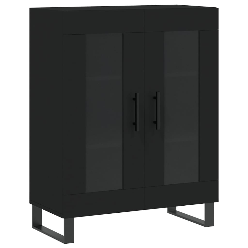 Highboard Black 69.5x34x180 cm Engineered Wood