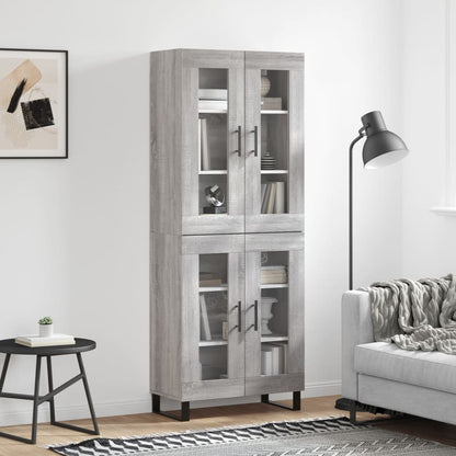 Highboard Grey Sonoma 69.5x34x180 cm Engineered Wood