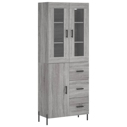 Highboard Grey Sonoma 69.5x34x180 cm Engineered Wood