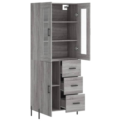 Highboard Grey Sonoma 69.5x34x180 cm Engineered Wood