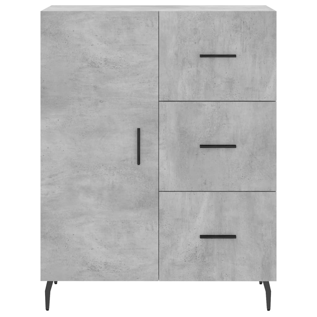 Highboard Concrete Grey 69.5x34x180 cm Engineered Wood