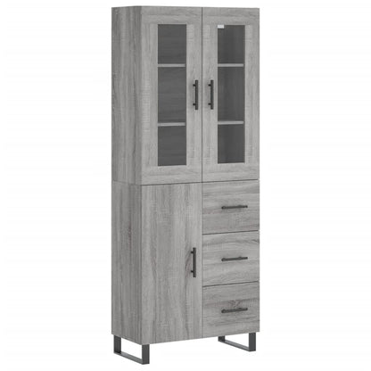 Highboard Grey Sonoma 69.5x34x180 cm Engineered Wood