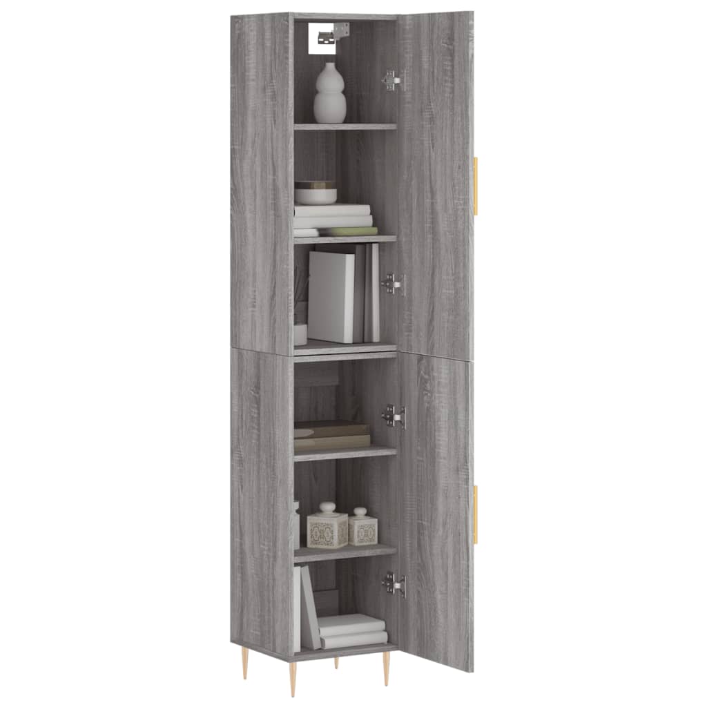 Highboard Grey Sonoma 34.5x34x180 cm Engineered Wood