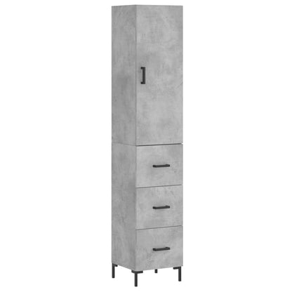 Highboard Concrete Grey 34.5x34x180 cm Engineered Wood