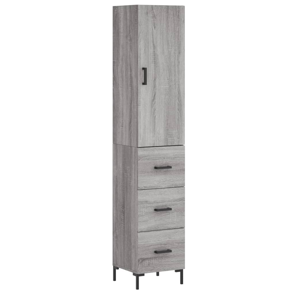 Highboard Grey Sonoma 34.5x34x180 cm Engineered Wood