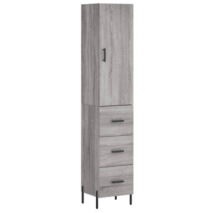 Highboard Grey Sonoma 34.5x34x180 cm Engineered Wood