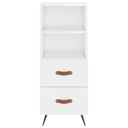 Highboard High Gloss White 34.5x34x180 cm Engineered Wood