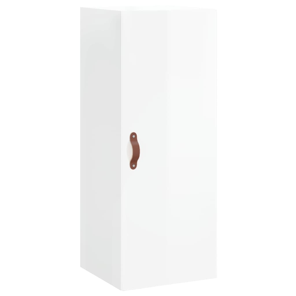 Highboard High Gloss White 34.5x34x180 cm Engineered Wood