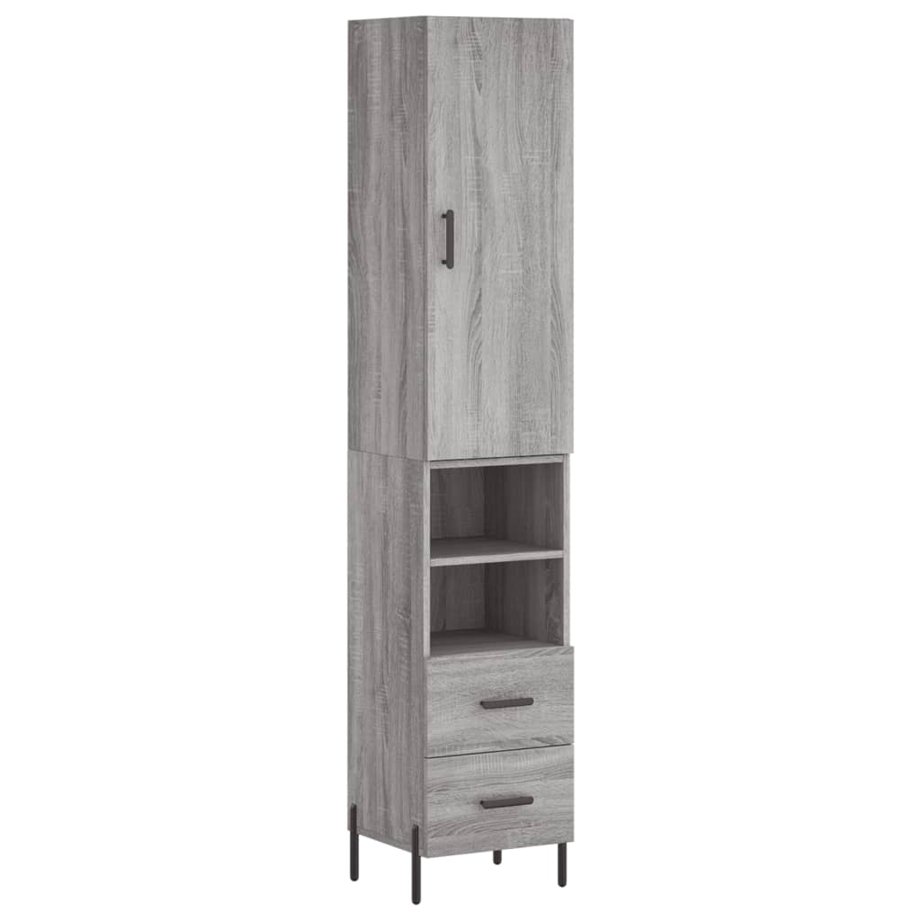 Highboard Grey Sonoma 34.5x34x180 cm Engineered Wood