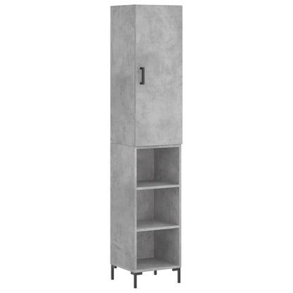 Highboard Concrete Grey 34.5x34x180 cm Engineered Wood