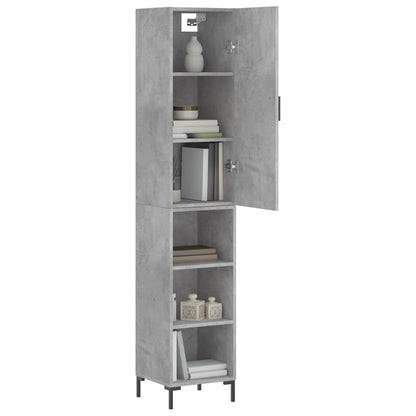 Highboard Concrete Grey 34.5x34x180 cm Engineered Wood