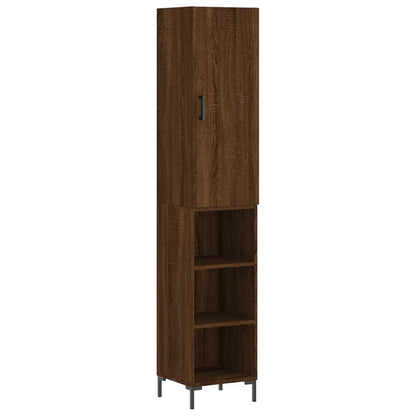 Highboard Brown Oak 34.5x34x180 cm Engineered Wood