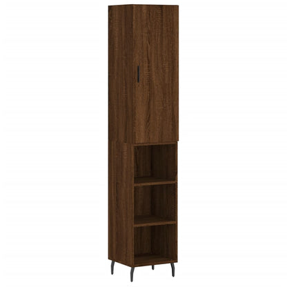 Highboard Brown Oak 34.5x34x180 cm Engineered Wood