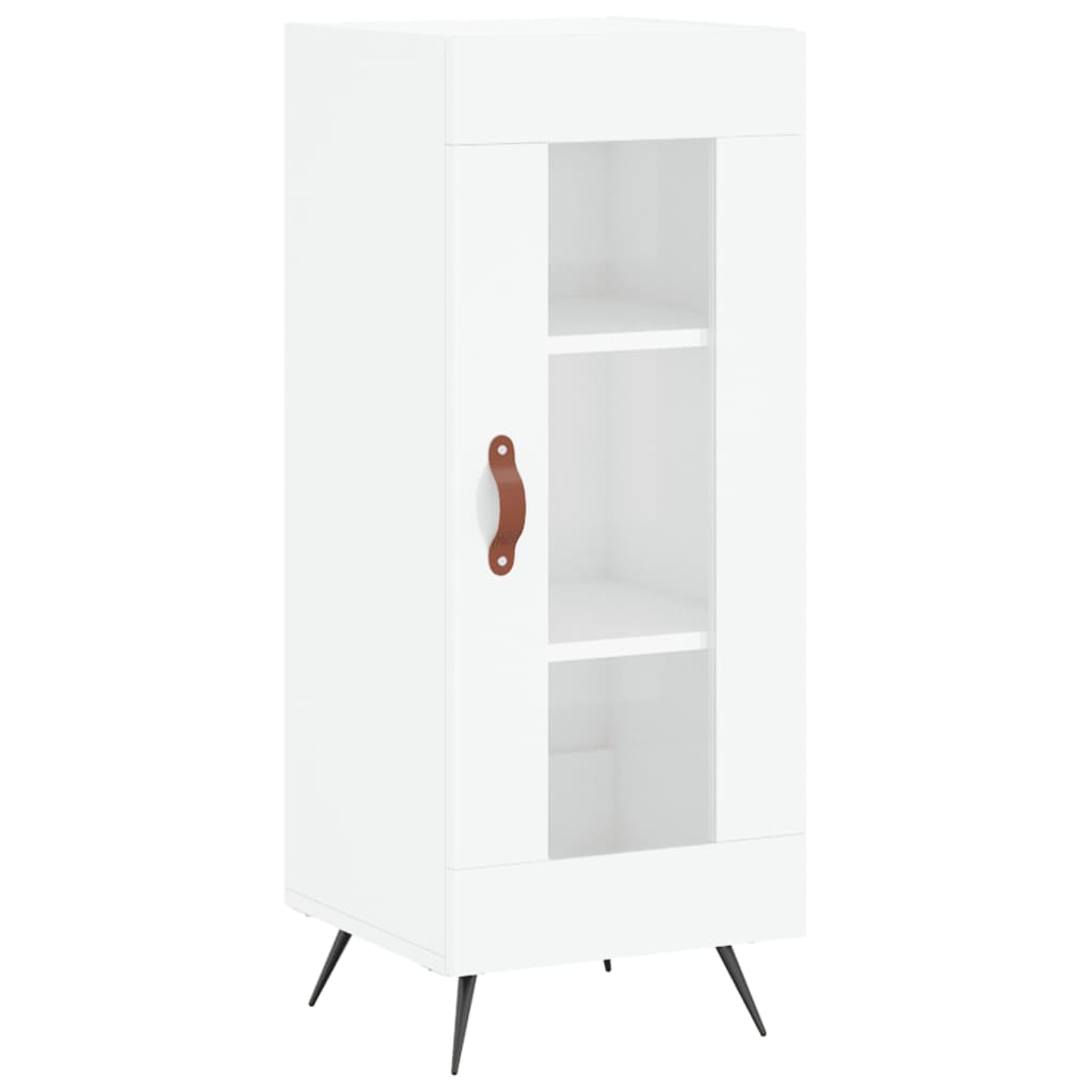 Highboard High Gloss White 34.5x34x180 cm Engineered Wood