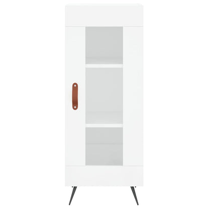 Highboard High Gloss White 34.5x34x180 cm Engineered Wood