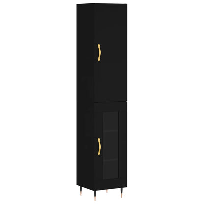 Highboard Black 34.5x34x180 cm Engineered Wood