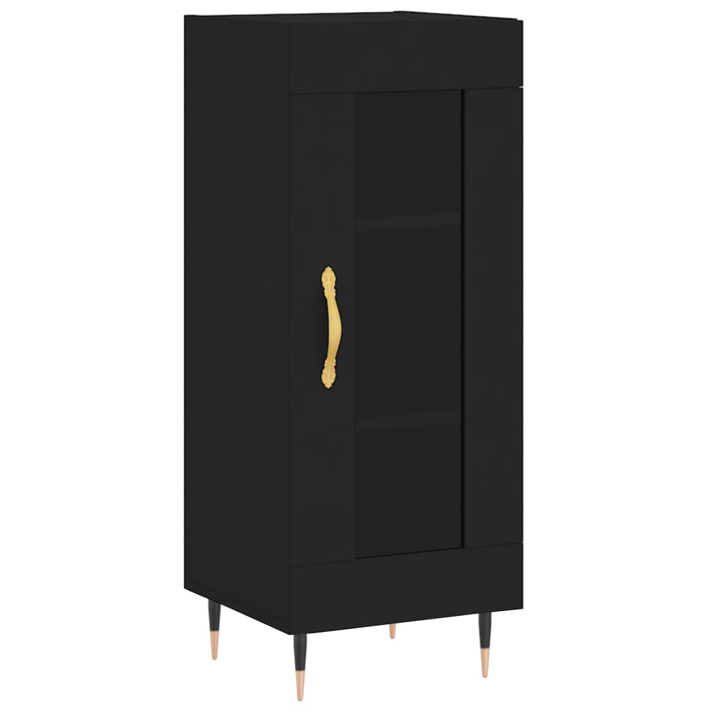 Highboard Black 34.5x34x180 cm Engineered Wood