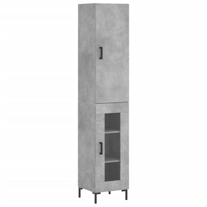 Highboard Concrete Grey 34.5x34x180 cm Engineered Wood