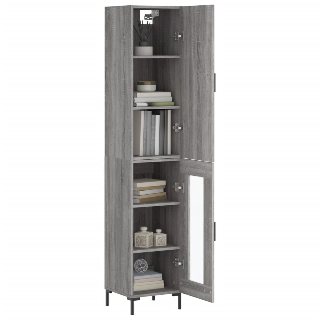 Highboard Grey Sonoma 34.5x34x180 cm Engineered Wood