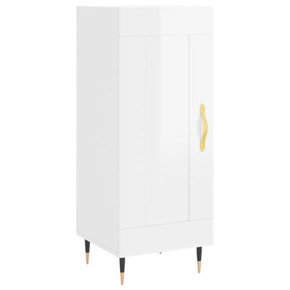 Highboard High Gloss White 34.5x34x180 cm Engineered Wood