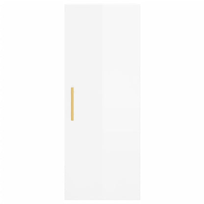Highboard High Gloss White 34.5x34x180 cm Engineered Wood