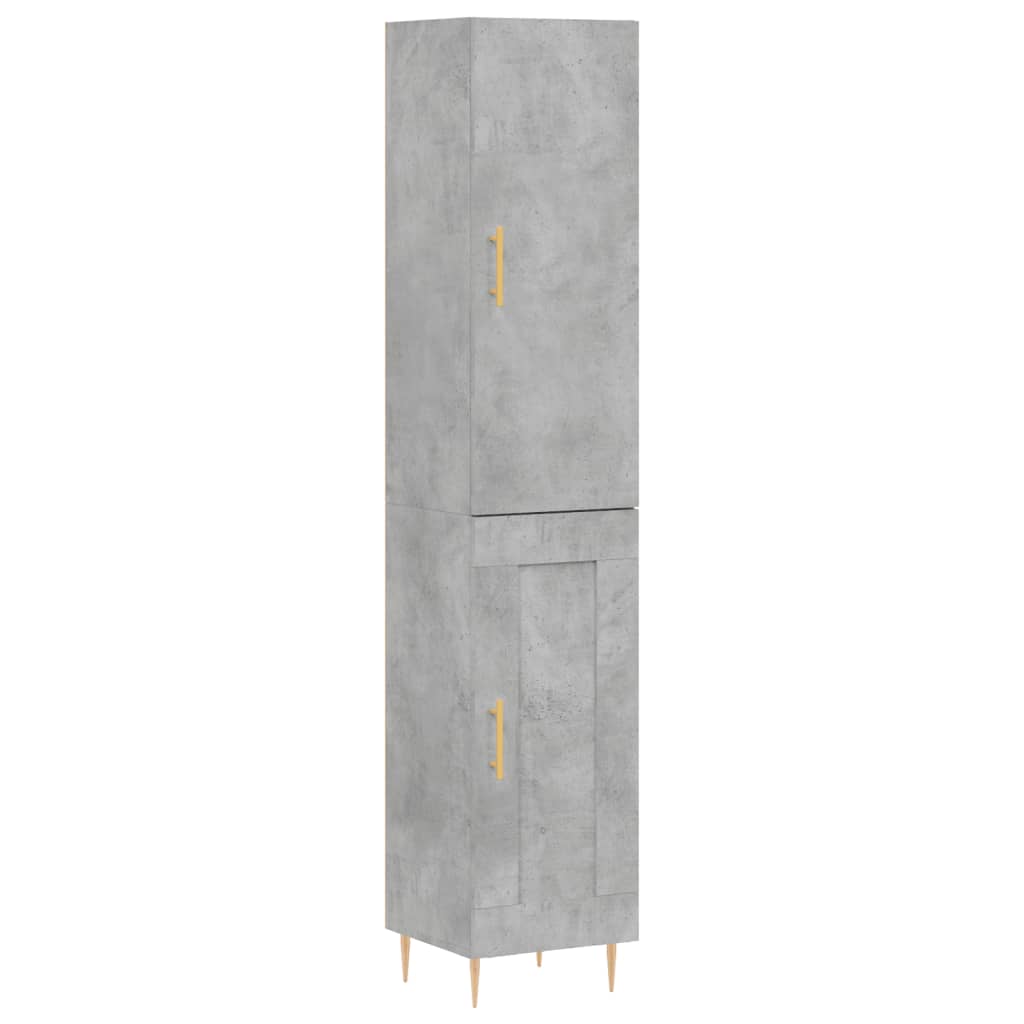 Highboard Concrete Grey 34.5x34x180 cm Engineered Wood