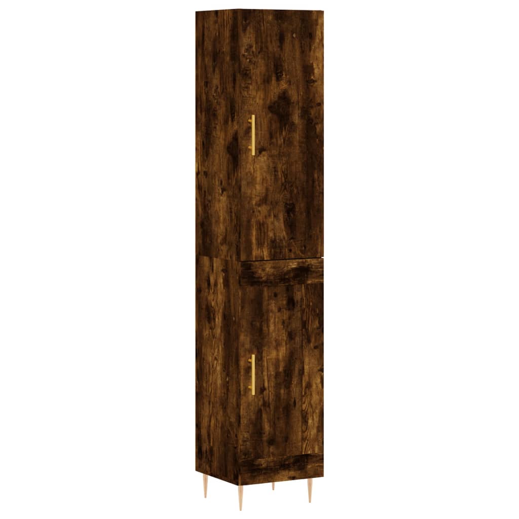 Highboard Smoked Oak 34.5x34x180 cm Engineered Wood