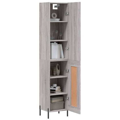 Highboard Grey Sonoma 34.5x34x180 cm Engineered Wood