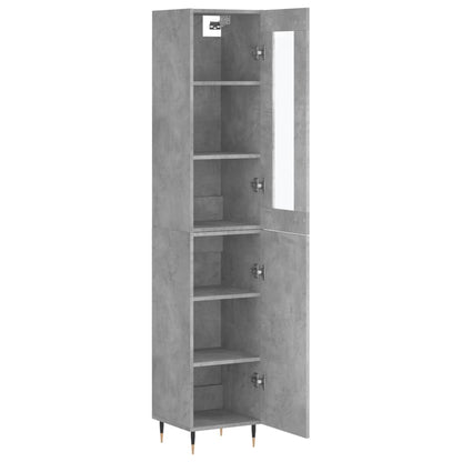 Highboard Concrete Grey 34.5x34x180 cm Engineered Wood