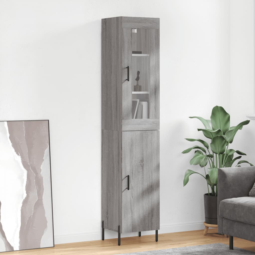 Highboard Grey Sonoma 34.5x34x180 cm Engineered Wood