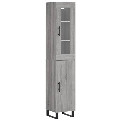 Highboard Grey Sonoma 34.5x34x180 cm Engineered Wood