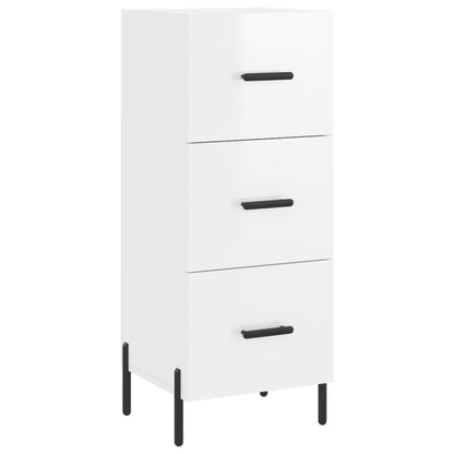 Highboard High Gloss White 34.5x34x180 cm Engineered Wood