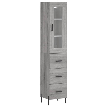 Highboard Grey Sonoma 34.5x34x180 cm Engineered Wood