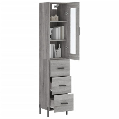 Highboard Grey Sonoma 34.5x34x180 cm Engineered Wood