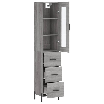 Highboard Grey Sonoma 34.5x34x180 cm Engineered Wood