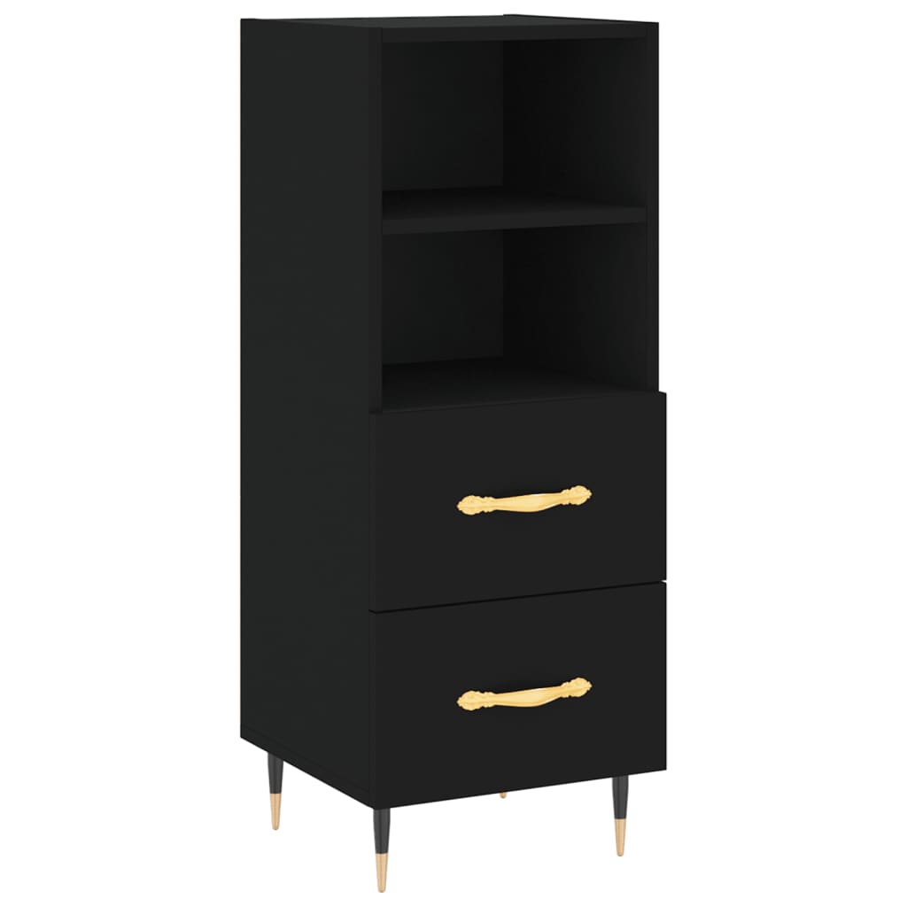 Highboard Black 34.5x34x180 cm Engineered Wood