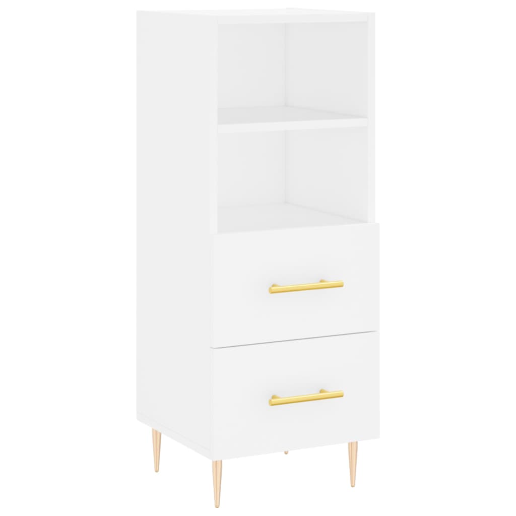 Highboard White 34.5x34x180 cm Engineered Wood