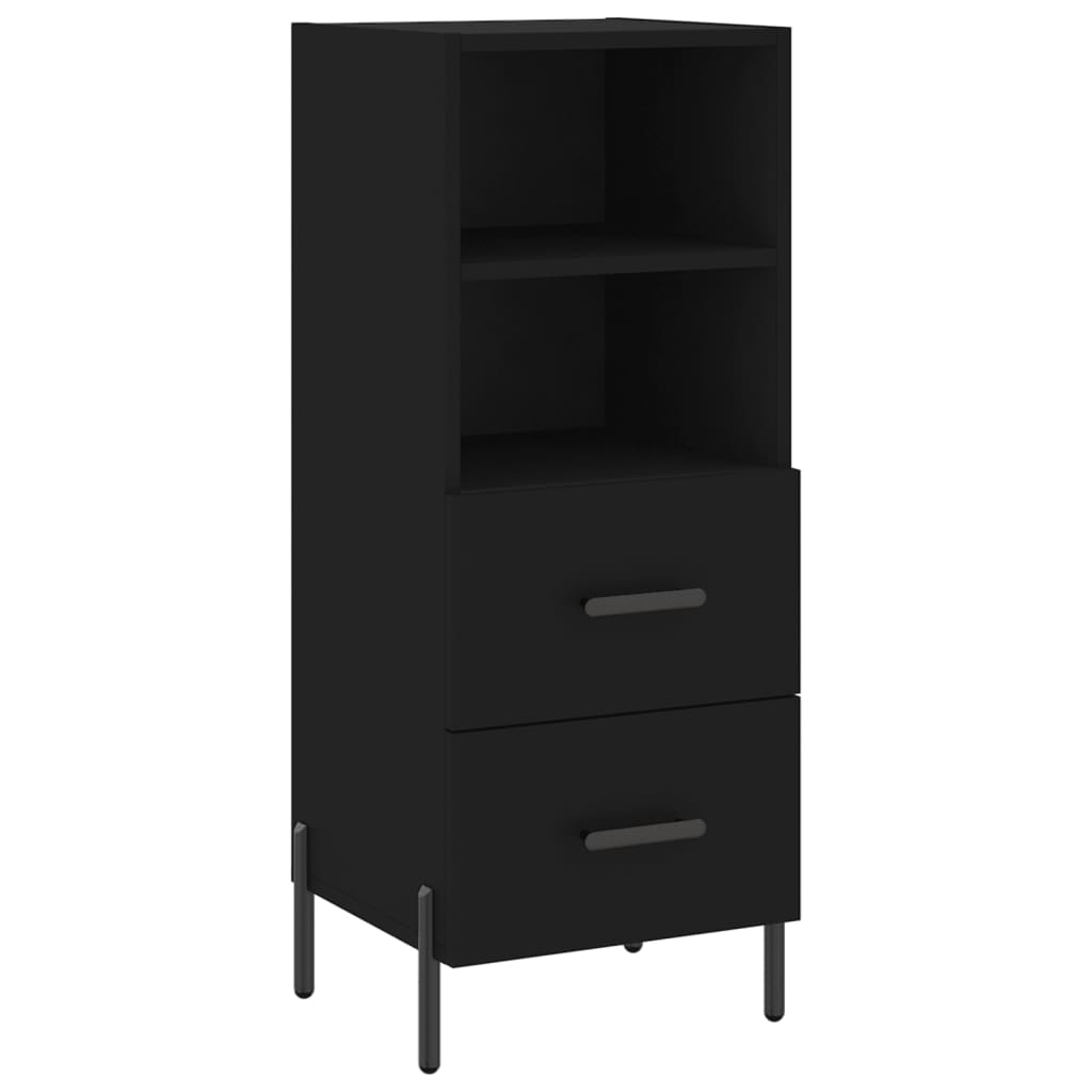 Highboard Black 34.5x34x180 cm Engineered Wood